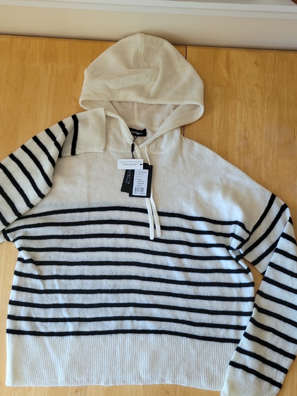 NAADAM Striped Cashmere Oversized Hoodie - Picture 3 of 11